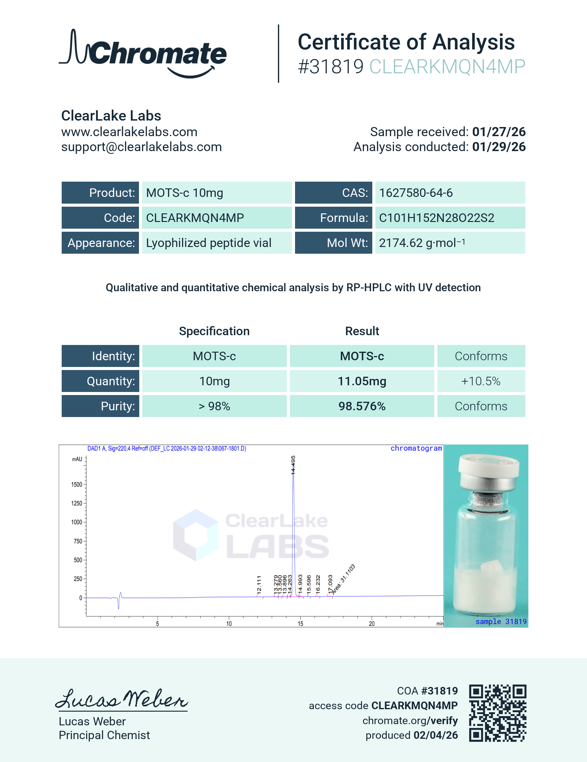 MOTS-c 10mg - Image 2